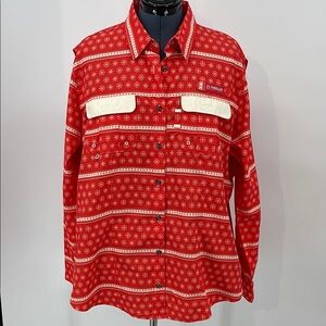 MAGELLAN OUTDOORS WOMENS FISH GEAR SIZE XXL Geometric Button-Up Shirt